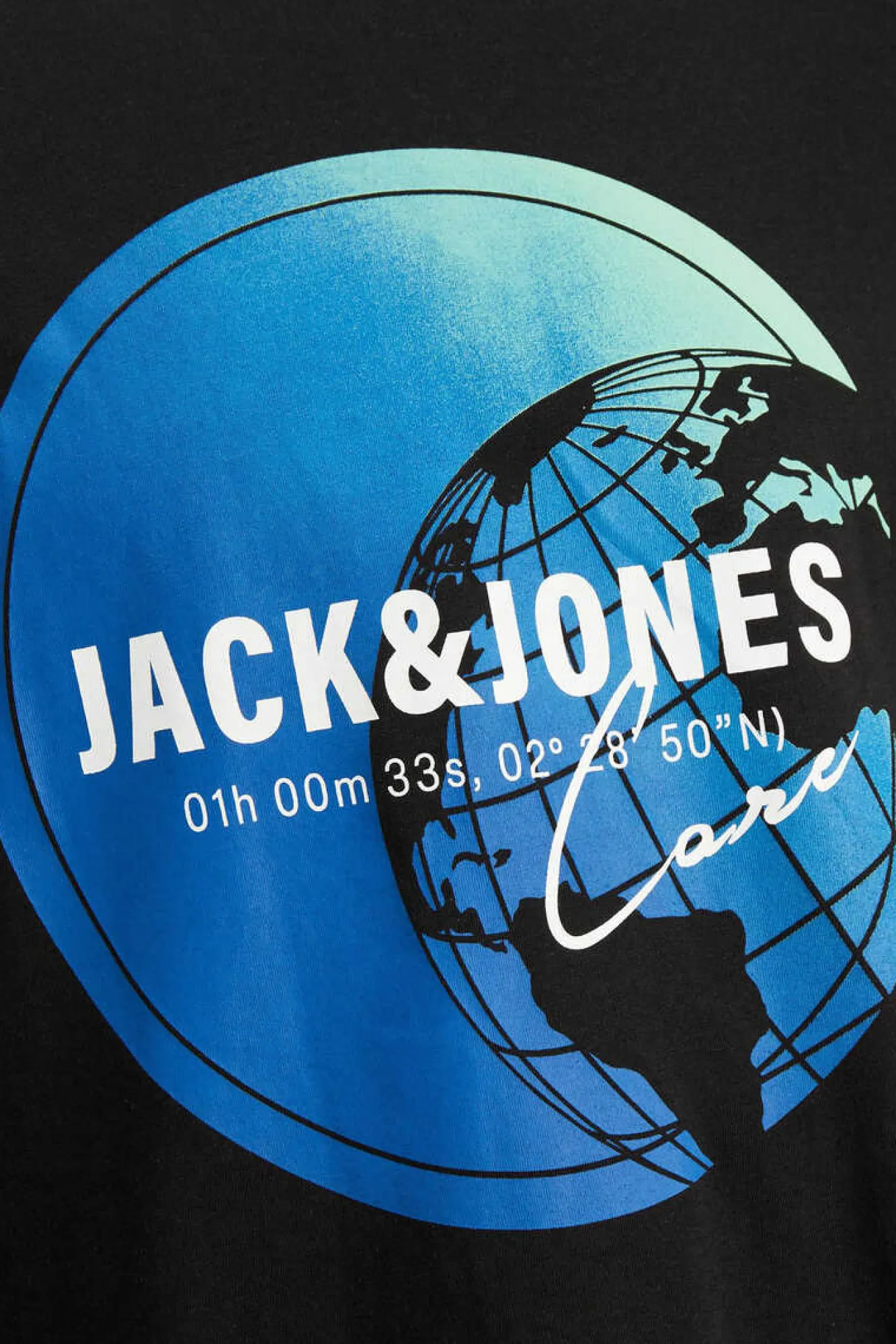 Jack & Jones T-Shirt Manga Curta Estampado Mundo Preto Clearance