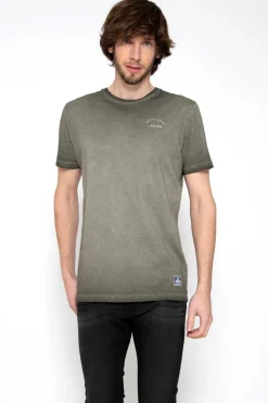 Brave Soul T-Shirt Manga Curta Estampada Caqui Escuro Clearance