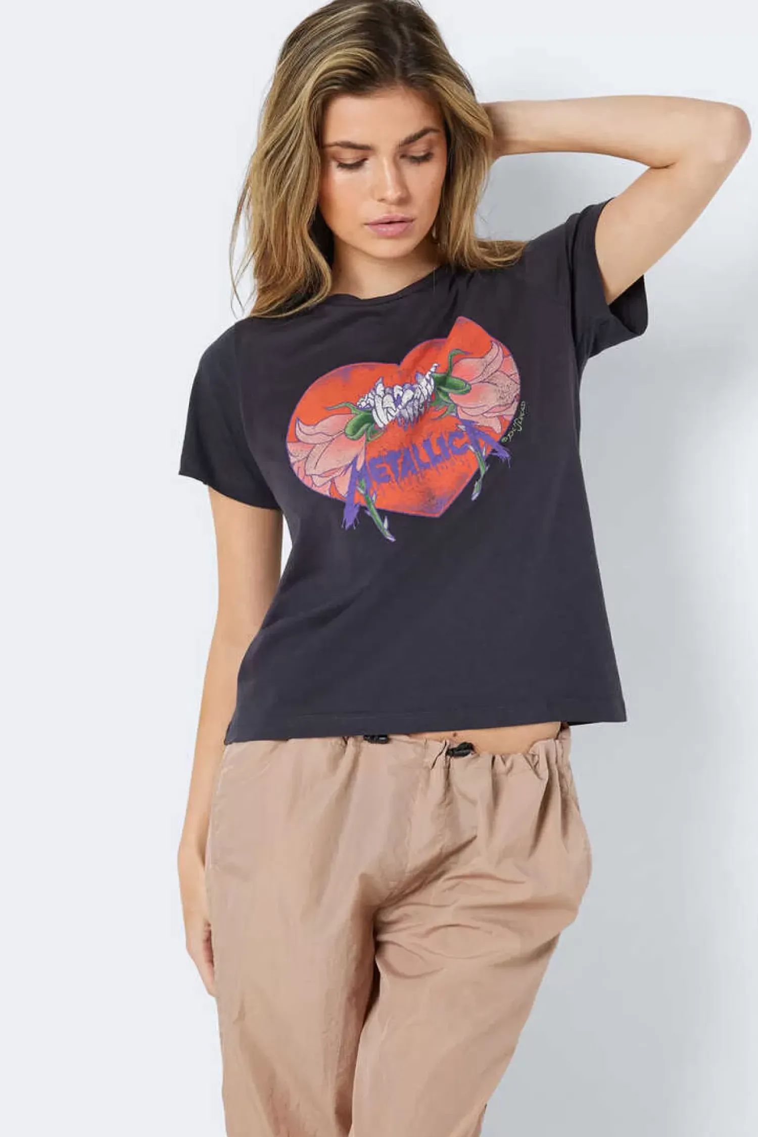 Noisy May Licencas-T-Shirt Manga Curta Print Frontal