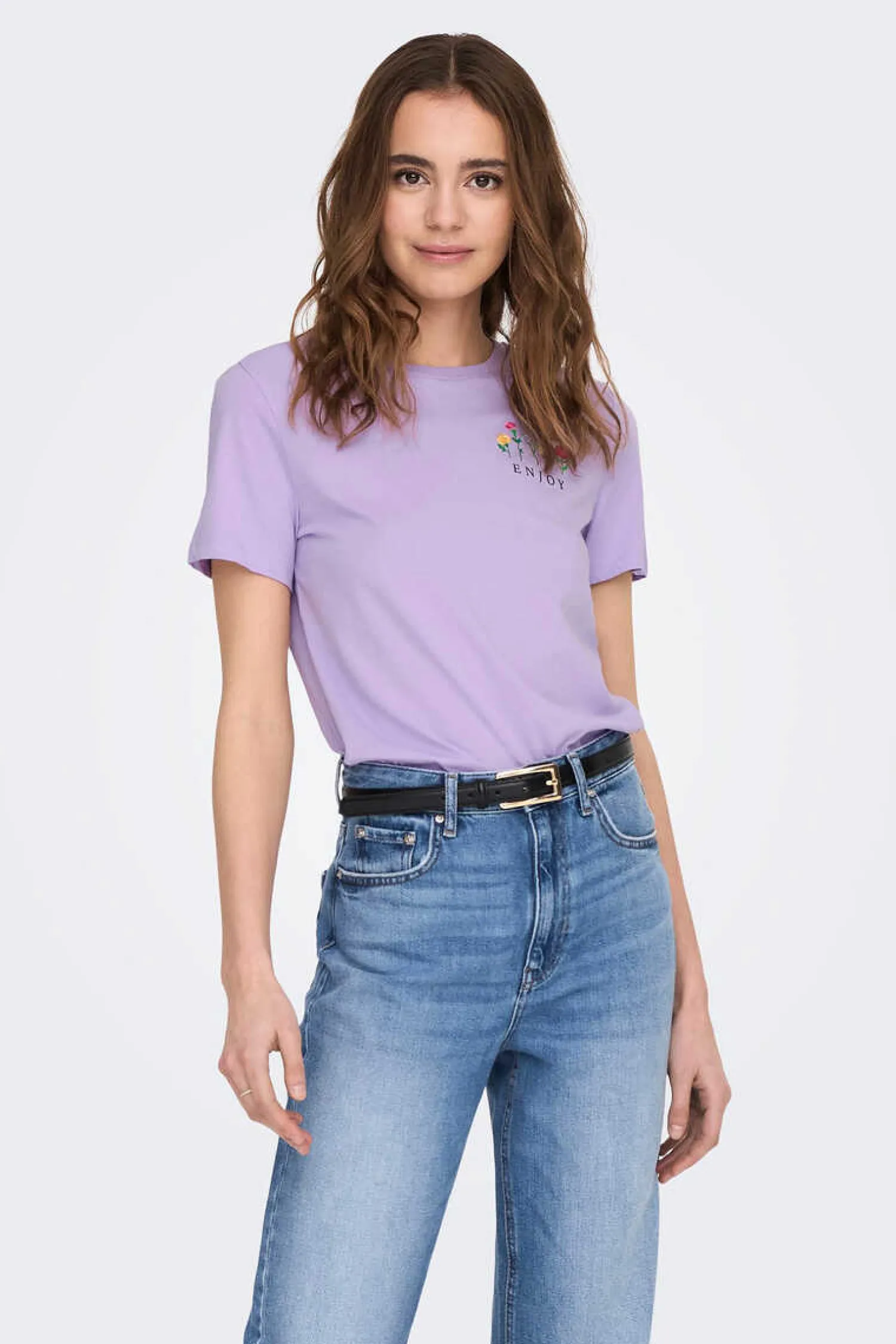 Only T-Shirts-T-Shirt Manga Curto Desenho Love