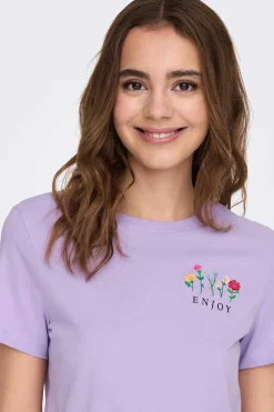 Only T-Shirts-T-Shirt Manga Curto Desenho Love