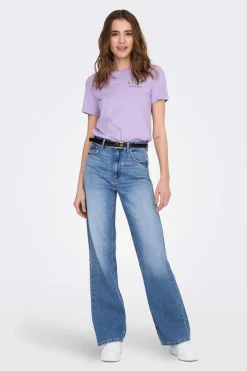 Only T-Shirts-T-Shirt Manga Curto Desenho Love