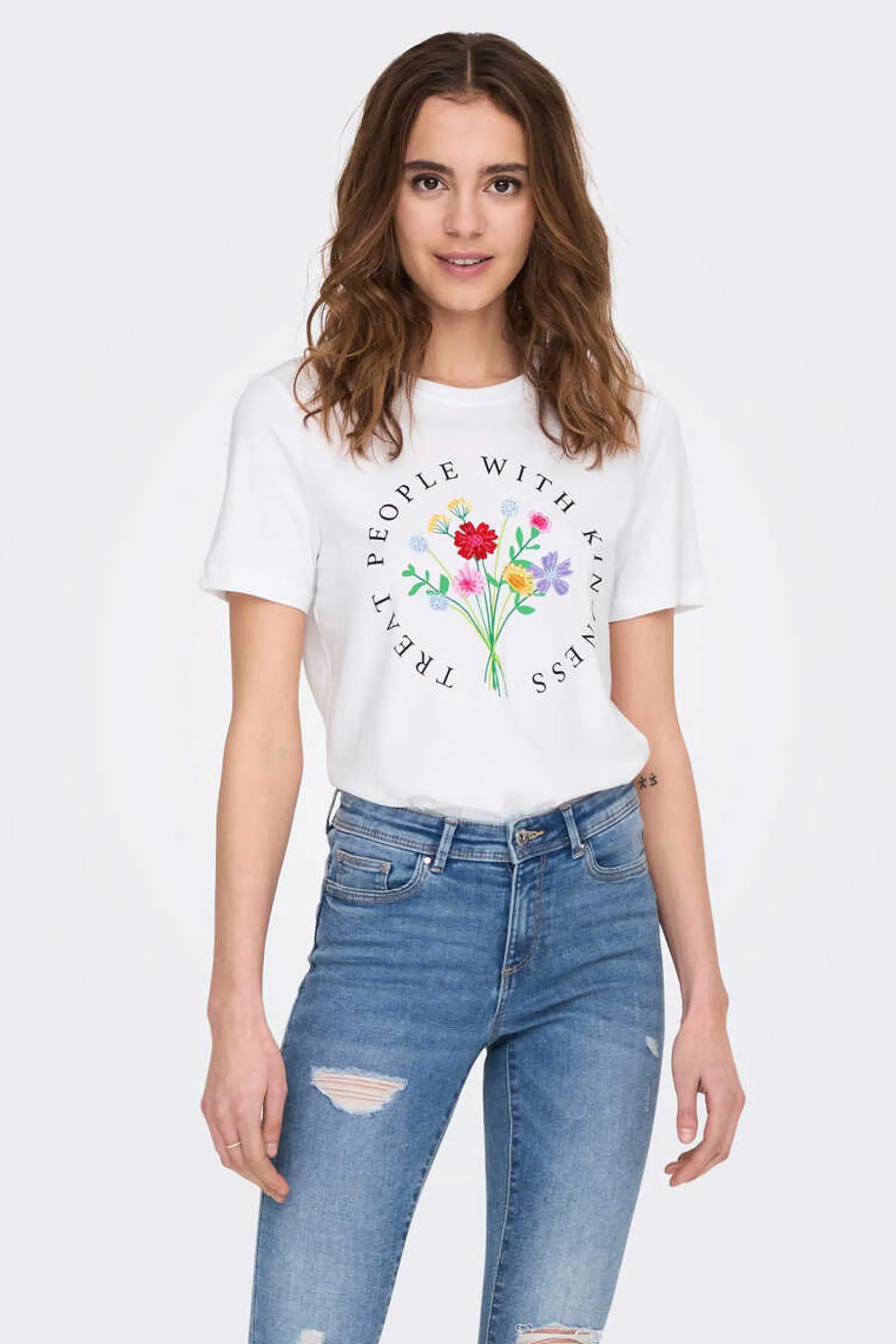 Only T-Shirts-T-Shirt Manga Curto Desenho Love