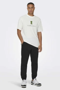 Only & Sons T-Shirt Minecraft Branco Online