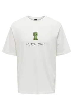 Only & Sons T-Shirt Minecraft Branco Online