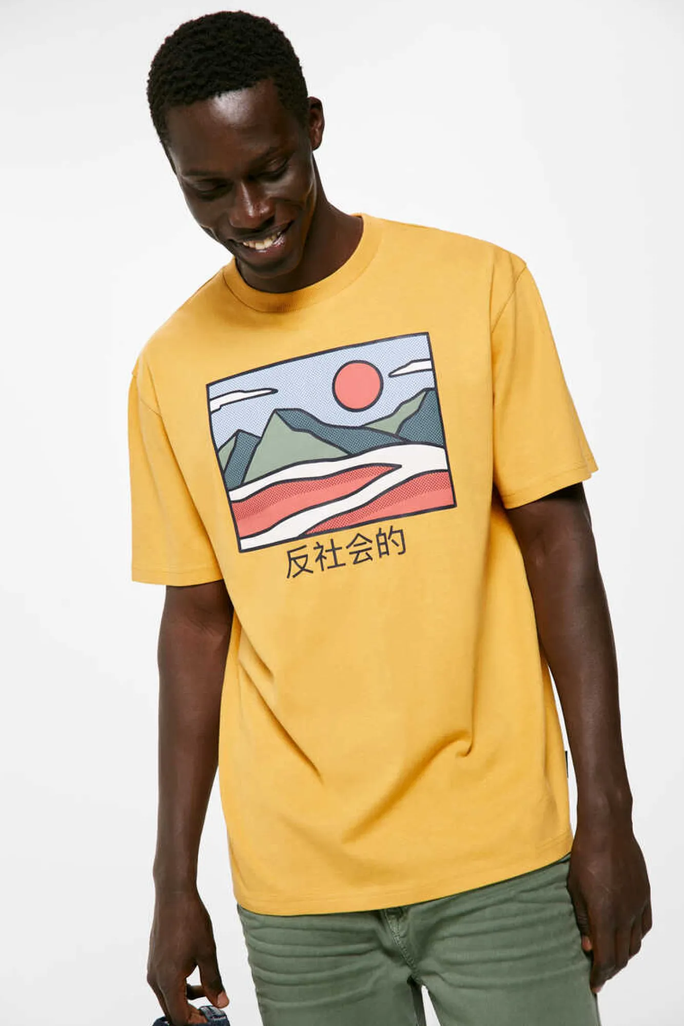 Springfield T-Shirt Montanha Japonesa Camelo Clearance