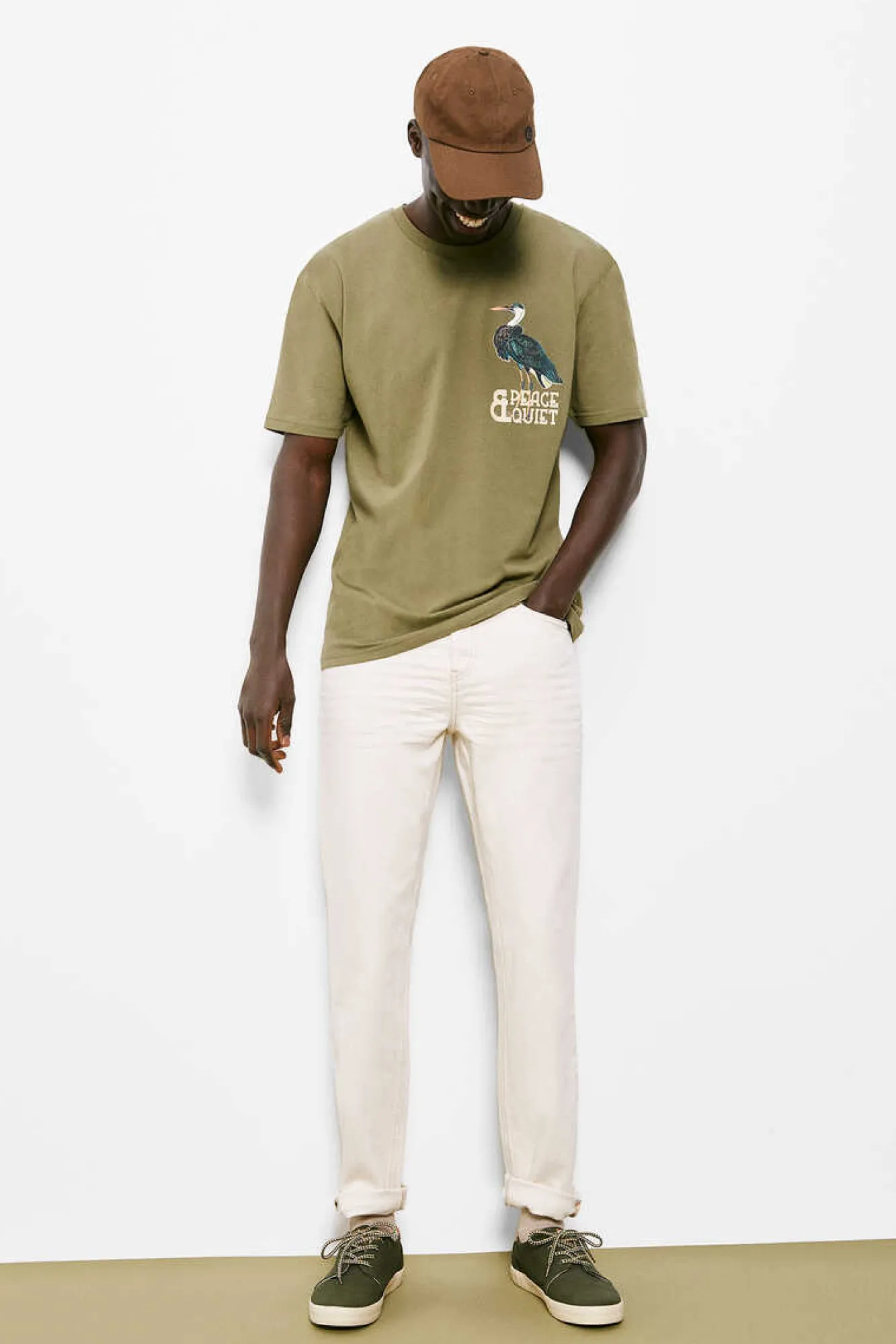 Springfield T-Shirt Peace & Quiet Caqui Escuro Outlet