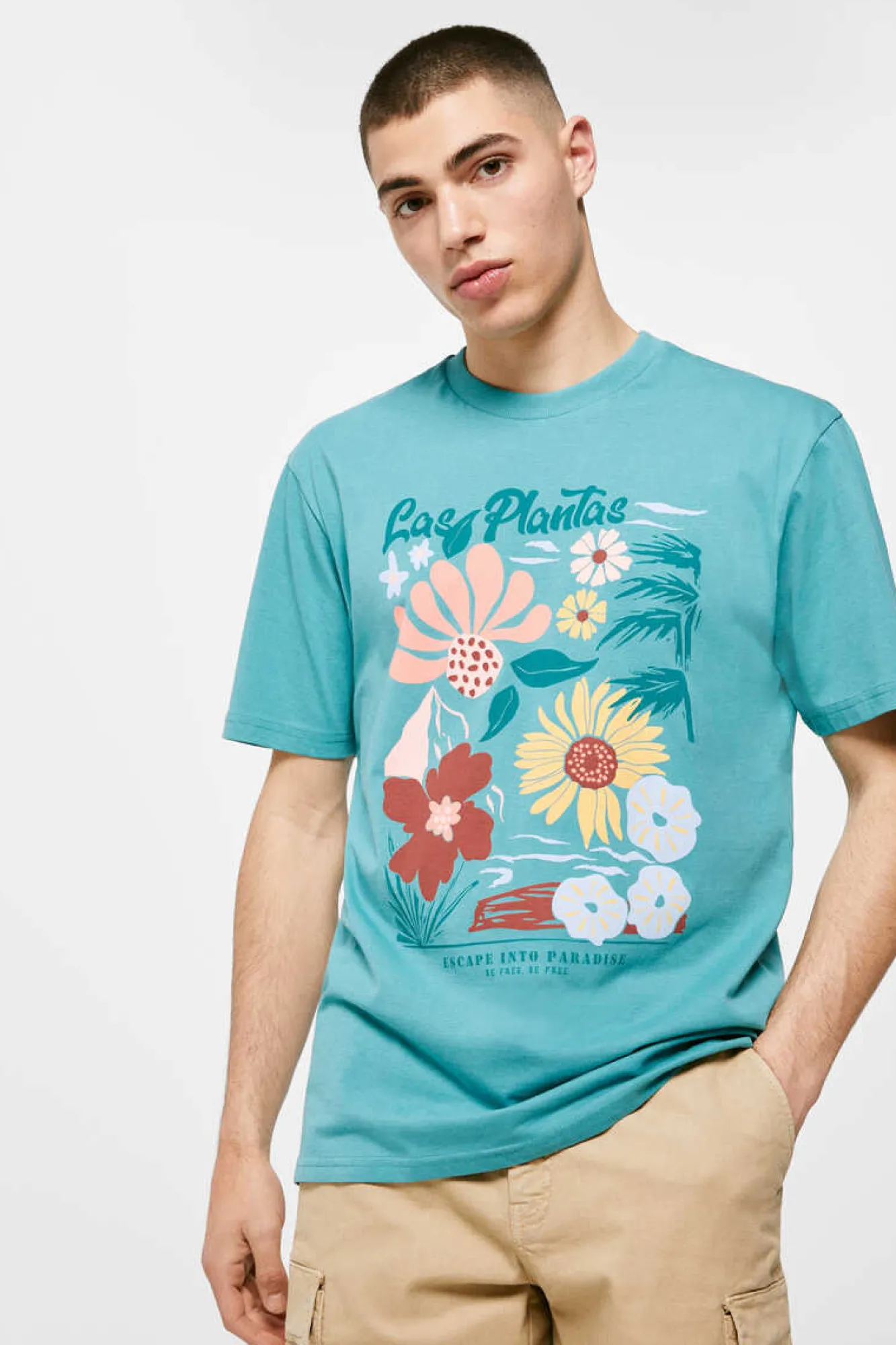 Springfield T-Shirt Plantas Azul Hot