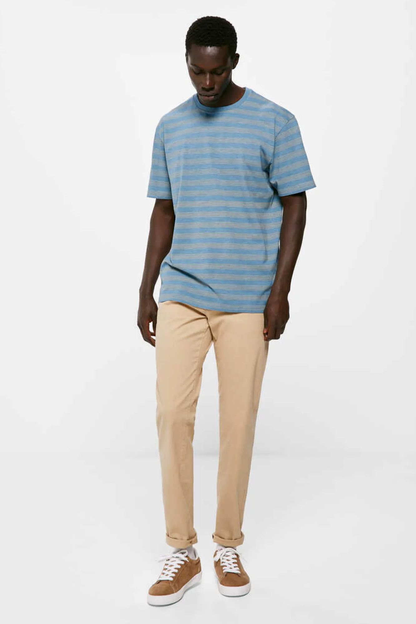 Springfield T-Shirt Slub All Over Azul