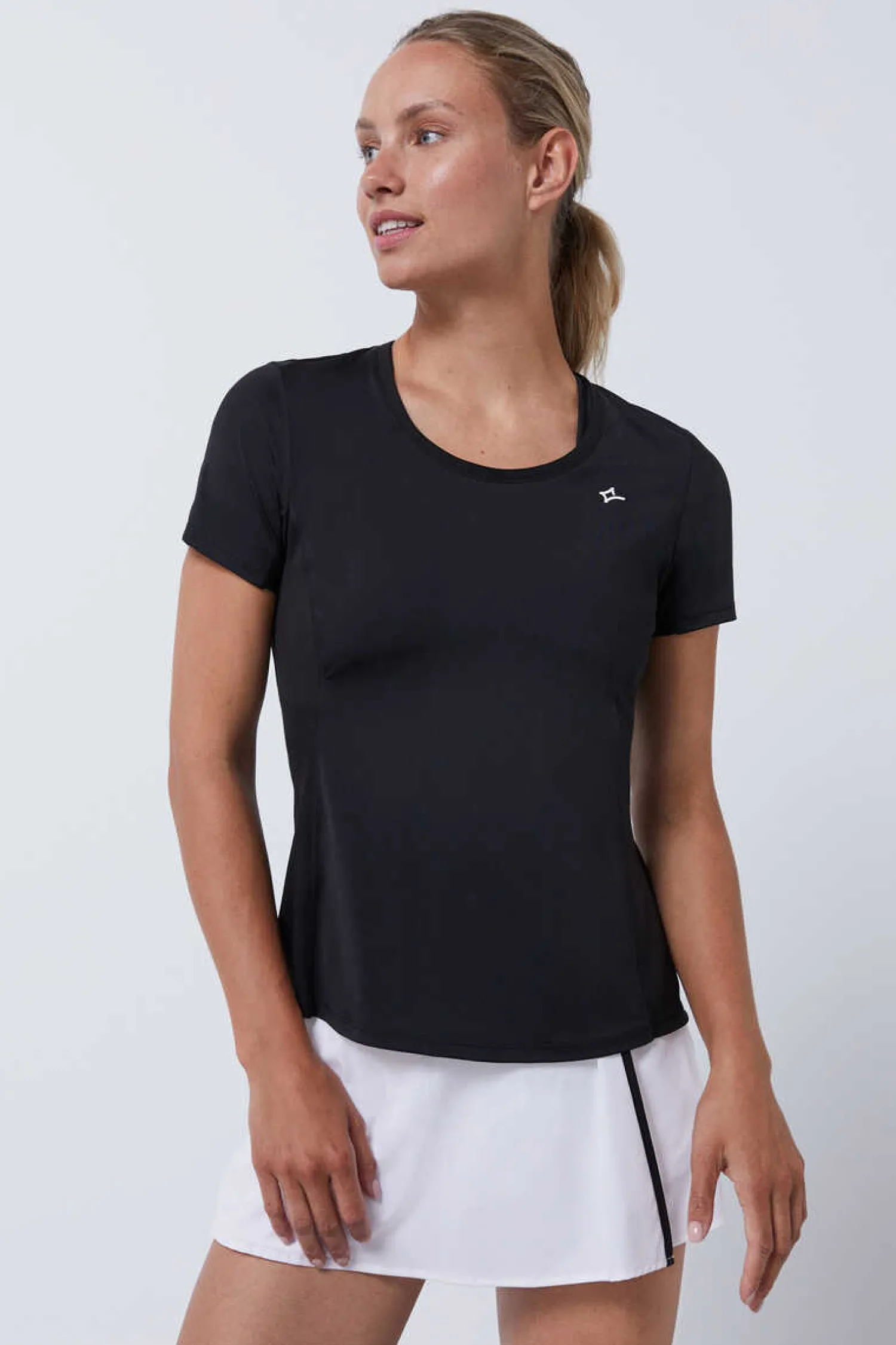 Dash and Stars T-Shirts-T-Shirt Transpiravel Preta