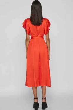 Vila Vestidos E Macacoes-Vestido Acetinado Envolvente