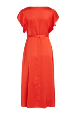 Vila Vestidos E Macacoes-Vestido Acetinado Envolvente