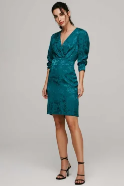 Vila Vestidos E Macacoes-Vestido Acetinado Jacquard