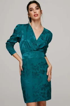 Vila Vestidos E Macacoes-Vestido Acetinado Jacquard