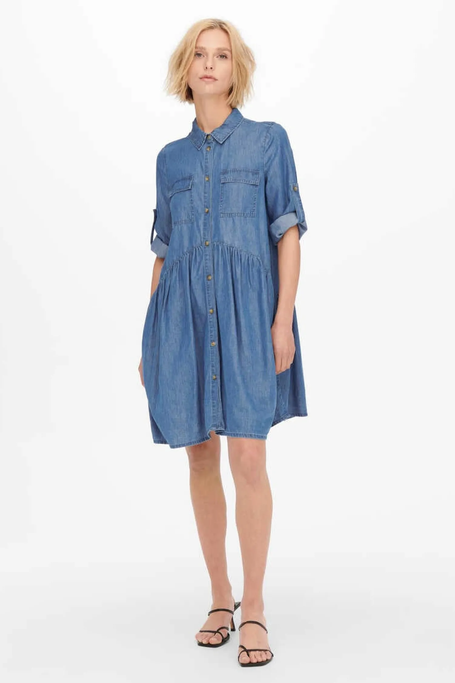 Only Vestidos E Macacoes-Vestido Camiseiro Lyocell