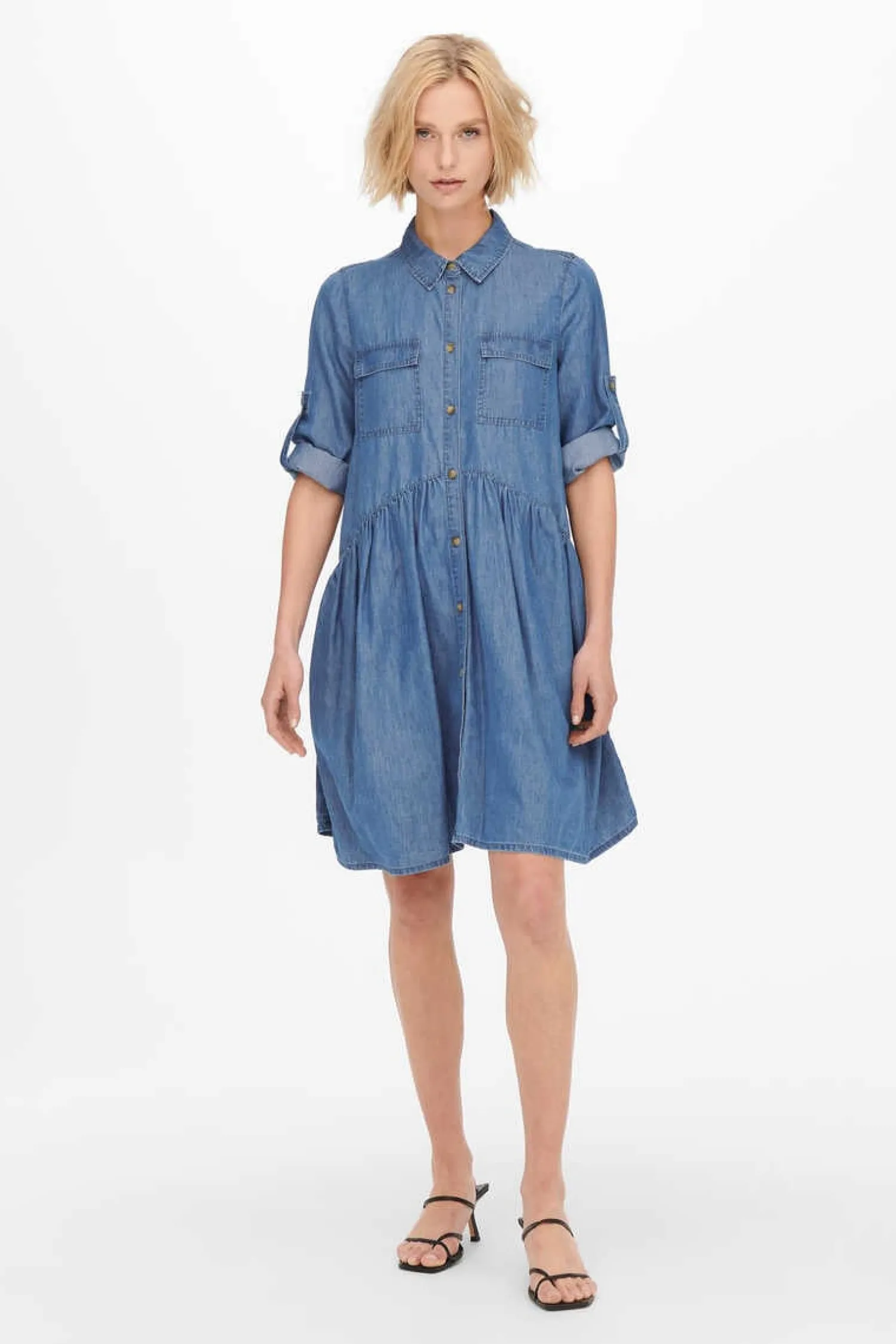 Only Vestidos E Macacoes-Vestido Camiseiro Lyocell