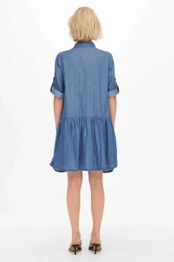 Only Vestidos E Macacoes-Vestido Camiseiro Lyocell