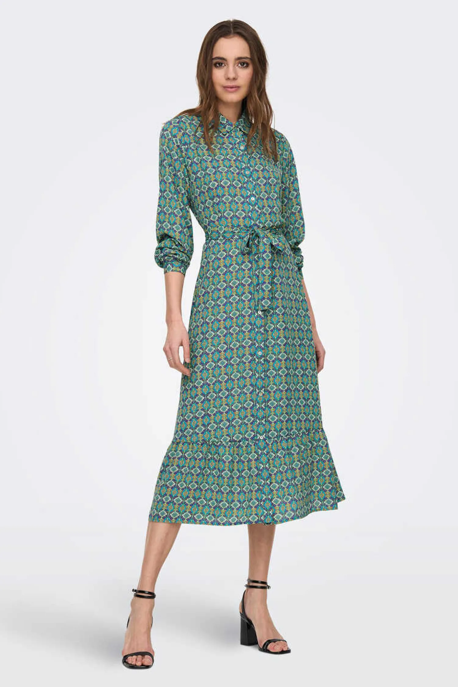 Only Vestidos E Macacoes-Vestido Camiseiro Midi