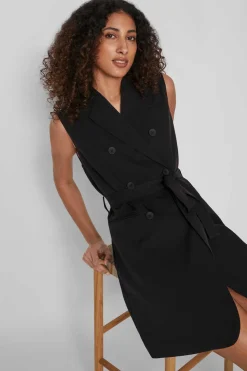 Vila Vestidos E Macacoes-Vestido Colete Blazer