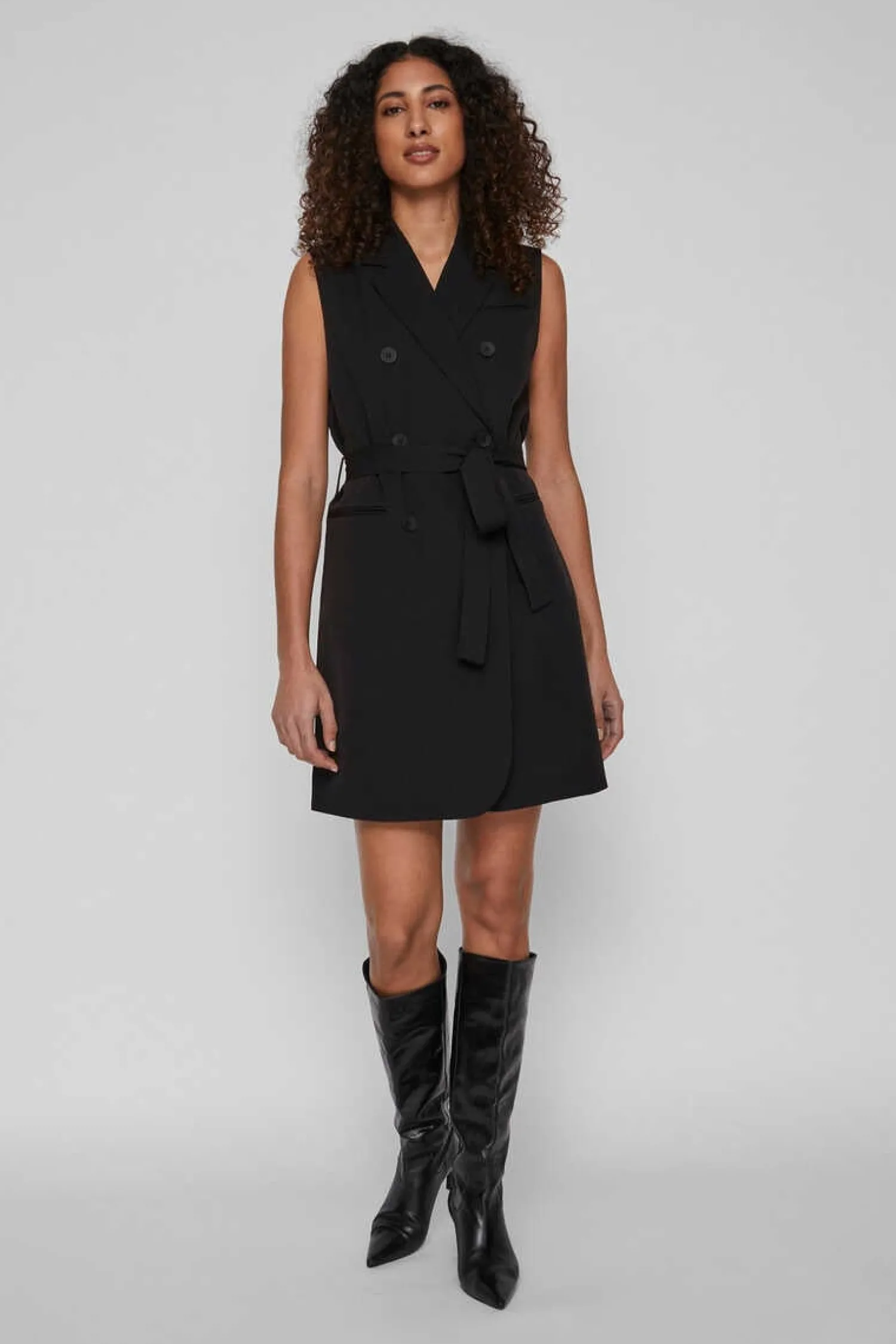 Vila Vestidos E Macacoes-Vestido Colete Blazer