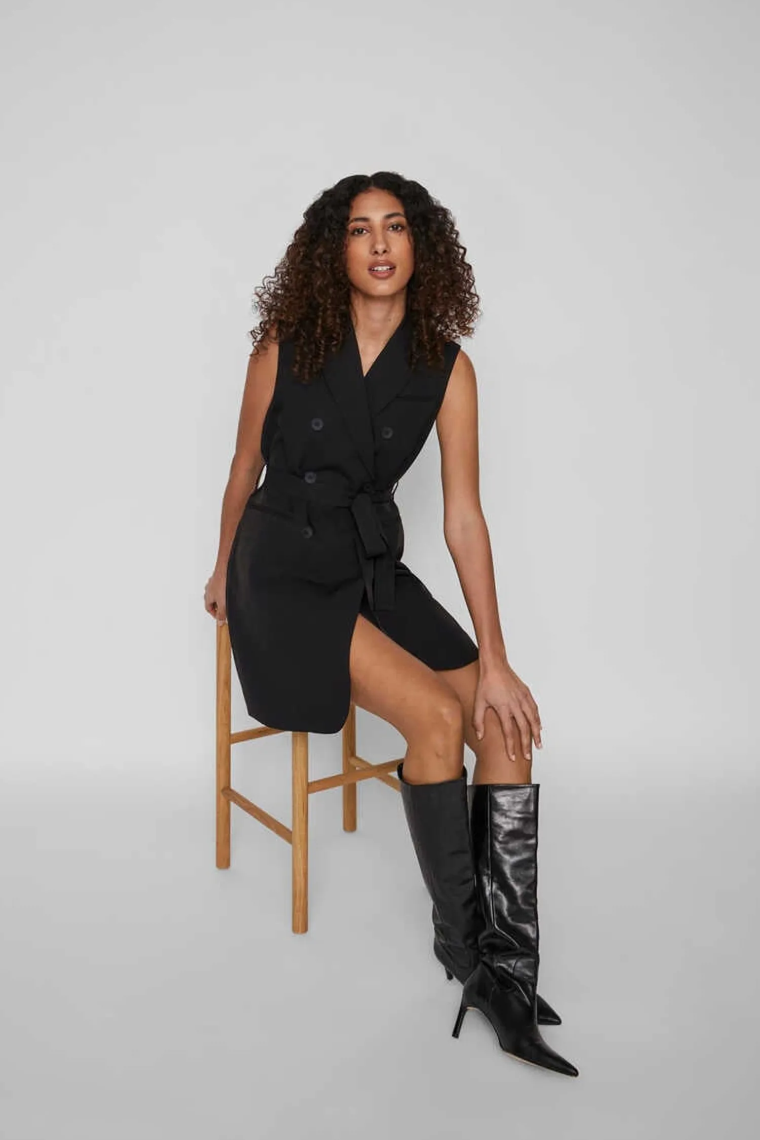 Vila Vestidos E Macacoes-Vestido Colete Blazer