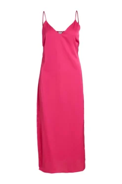 Vila Vestidos E Macacoes-Vestido Comprido De Alcas Acetinado