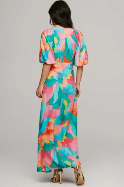 Vila Vestidos E Macacoes-Vestido Comprido De Manga Curta