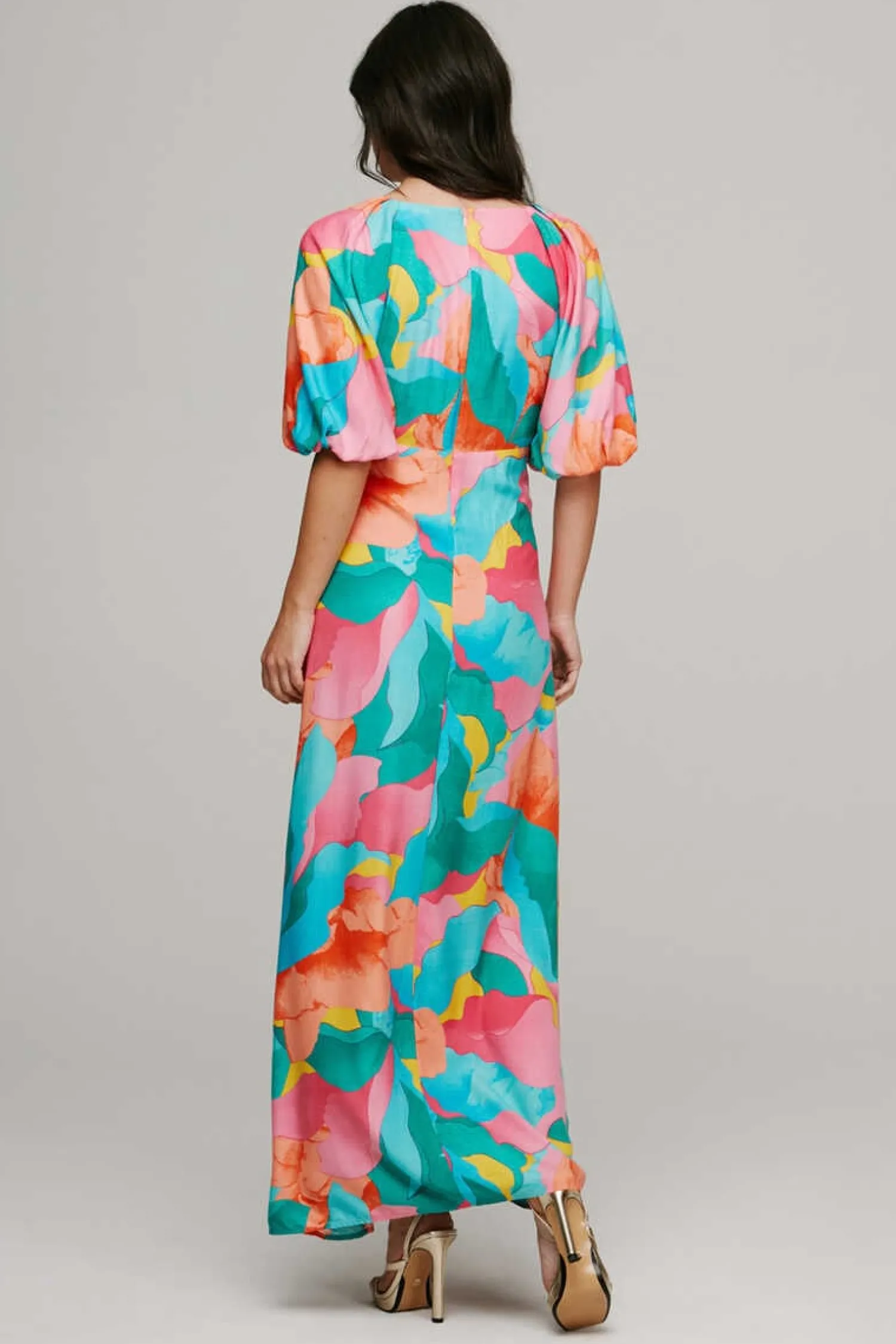 Vila Vestidos E Macacoes-Vestido Comprido De Manga Curta