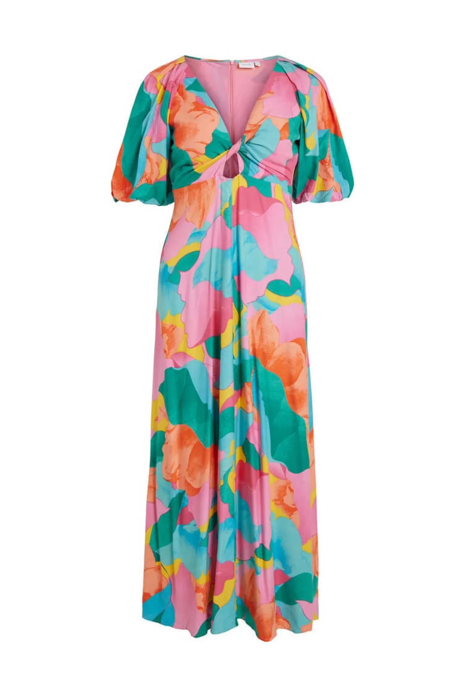 Vila Vestidos E Macacoes-Vestido Comprido De Manga Curta