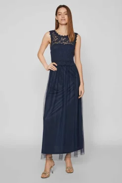 Vila Vestidos E Macacoes-Vestido Comprido Saia Tule