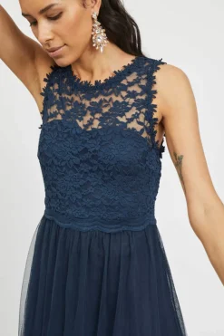 Vila Vestidos E Macacoes-Vestido Comprido Saia Tule