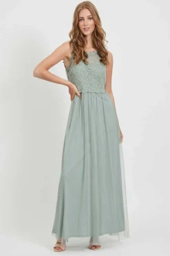 Vila Vestidos E Macacoes-Vestido Comprido Saia Tule