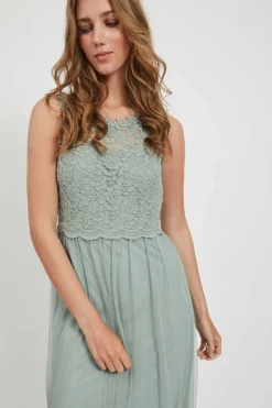 Vila Vestidos E Macacoes-Vestido Comprido Saia Tule