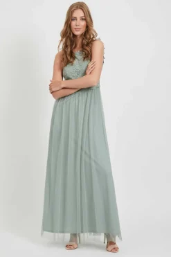 Vila Vestidos E Macacoes-Vestido Comprido Saia Tule