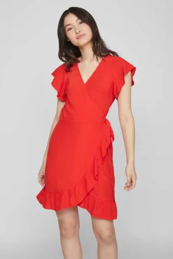 Vila Vestidos E Macacoes-Vestido Curto Com Folhos