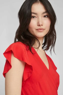 Vila Vestidos E Macacoes-Vestido Curto Com Folhos