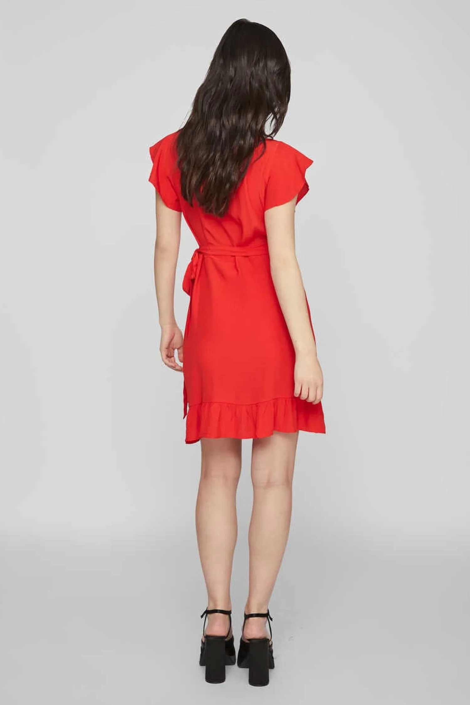 Vila Vestidos E Macacoes-Vestido Curto Com Folhos