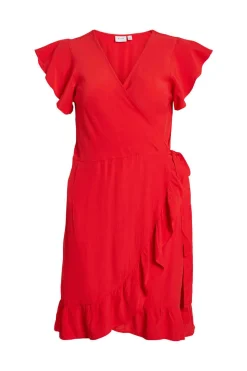 Vila Vestidos E Macacoes-Vestido Curto Com Folhos