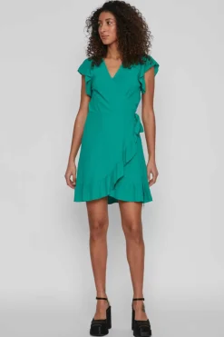 Vila Vestidos E Macacoes-Vestido Curto Com Folhos