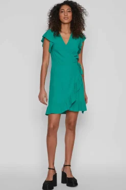 Vila Vestidos E Macacoes-Vestido Curto Com Folhos