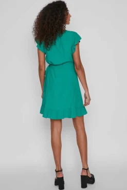 Vila Vestidos E Macacoes-Vestido Curto Com Folhos