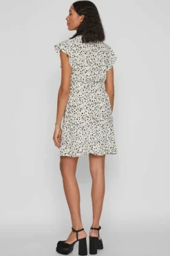 Vila Vestidos E Macacoes-Vestido Curto Com Folhos