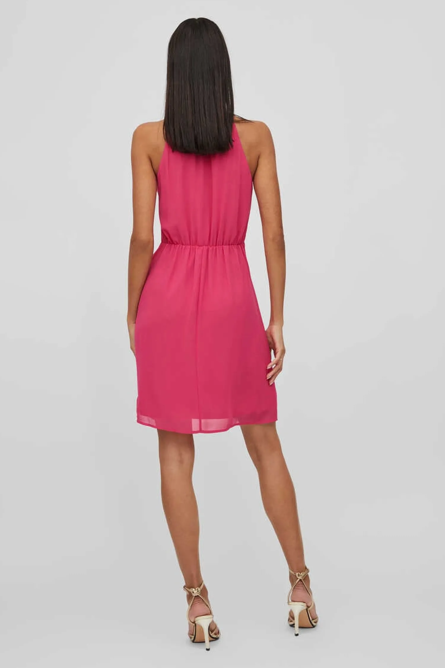 Vila Vestidos E Macacoes-Vestido Curto Com Gola Halter