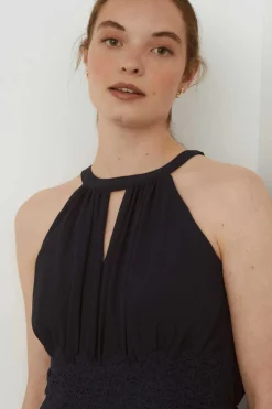 Vila Vestidos E Macacoes-Vestido Curto Com Gola Halter