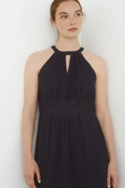 Vila Vestidos E Macacoes-Vestido Curto Com Gola Halter