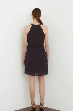 Vila Vestidos E Macacoes-Vestido Curto Com Gola Halter