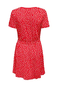 Only Vestidos E Macacoes-Vestido Curto Corte Regular Decote Em V