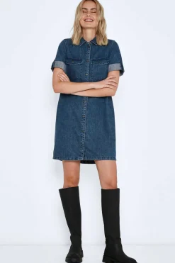 Noisy May Vestidos E Macacoes-Vestido Curto De Ganga