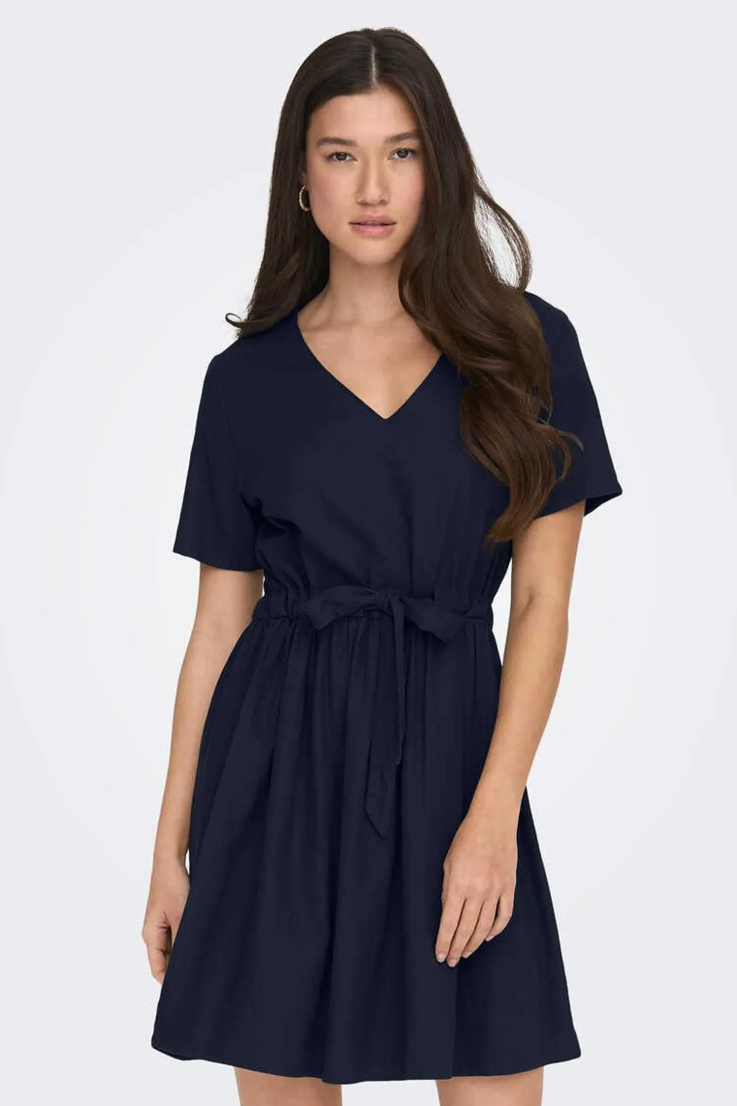 JDY Vestidos E Macacoes-Vestido Curto De Linho Manga Curta