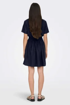 JDY Vestidos E Macacoes-Vestido Curto De Linho Manga Curta